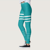 Moderne blauw wit werkout leggings (Links)