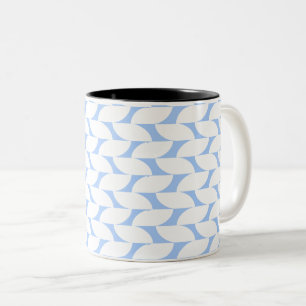 Moderne blauw-witte geometrische koffie Mok