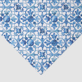Moderne blauw-witte mediterrane Waterverf Tissuepapier (Detail)