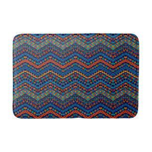 Moderne blauwAfrikaanse patroonvormig Bath Mat