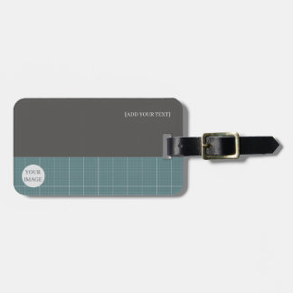 Moderne Blauwdruk Geometrische Grid Bagage Label L
