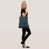 Moderne Blauwe Abstracte Draagtas (Op model)