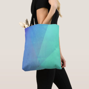 Moderne Blauwe Aqua & Turquoise Geometrische Gradi Draagtas