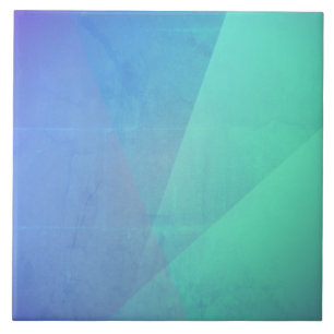 Moderne Blauwe Aqua & Turquoise Geometrische Gradi Tegeltje