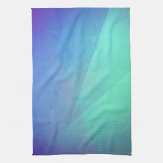 Moderne Blauwe Aqua & Turquoise Geometrische Gradi Theedoek
