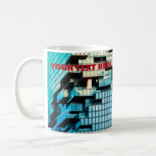 Moderne Blauwe Architectuur Wolkenkrabbers Op Maat Koffiemok