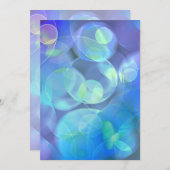 Moderne blauwe belletjes fractaal abstract ontwerp kaart (Voorkant / Achterkant)