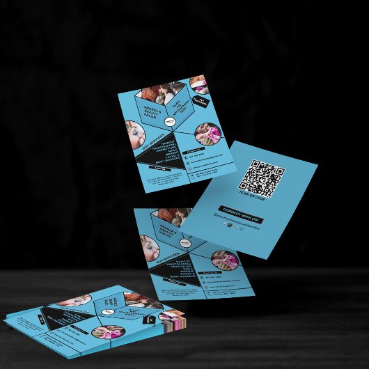 Moderne Blauwe Black Beauty Salon Spa Aangepaste F Flyer