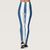 Moderne blauwe blauwgroen en witte strepen legging (Achterkant)