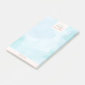 Moderne Blauwe Blauwgroen Waterverf Post-it® Notes (Schuin)