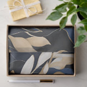 Moderne Blauwe Bloemen Decoupage Tissuepapier (Geschenk)