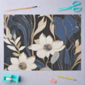 Moderne Blauwe Bloemen Decoupage Tissuepapier (Craft)