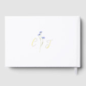 Moderne Blauwe Bloemen Gouden Folie Wedding Gastenboek (Achterkant)