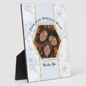 Moderne Blauwe Bloemen Moederdag Fotoplaat (Zijkant)