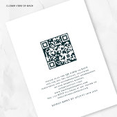 Moderne Blauwe Bloemen QR Code Huwelijk Kaart