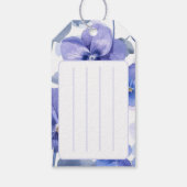 Moderne blauwe bloemige dank je wel  cadeaulabel (Achterkant)