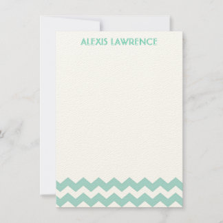 Moderne blauwe chevron, dank je bedankkaart
