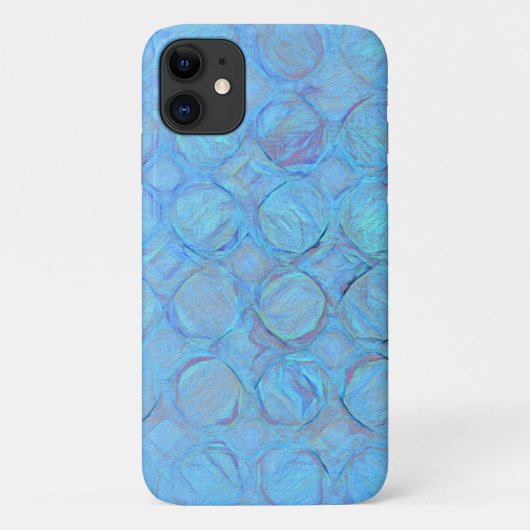 Moderne blauwe cirkels Abstracte geometrische Case-Mate iPhone Case (Achterkant)