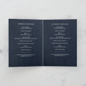 Moderne blauwe denim 'In liefdevolle herinnering' Programma (Binnen)