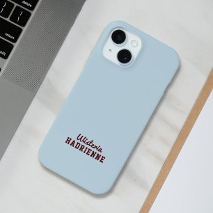 Moderne Blauwe Donkerrode Sportieve Monogramnaam