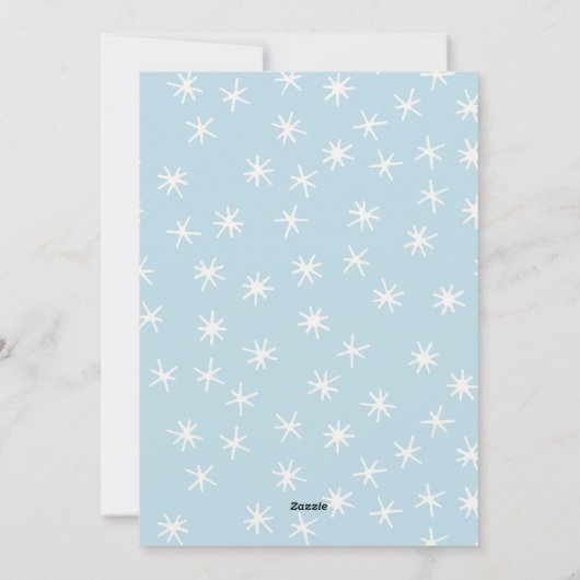 Moderne blauwe elegant Script Eucalyptus Foliage Feestdagenkaart (Achterkant)