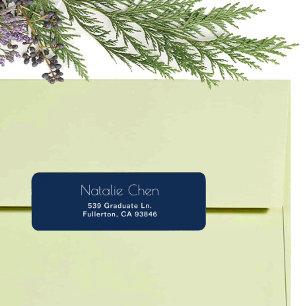 Moderne Blauwe Elegante Lettertypen Retouradres La Etiket