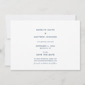 Moderne Blauwe Elegante Script Aangepaste Agenda F Save The Date (Achterkant)