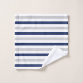 Moderne blauwe en grijze strepen bad handdoek (Wasdoekje)