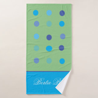 Moderne, blauwe en groene gespotte aanpasbare Pet Badhanddoek