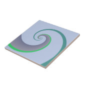 Moderne blauwe en groene golven tegeltje (Zijkant)