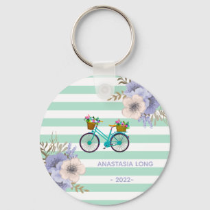 Moderne blauwe fiets sleutelhanger