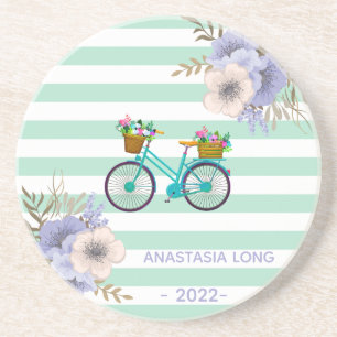 Moderne blauwe fiets zandsteen onderzetter