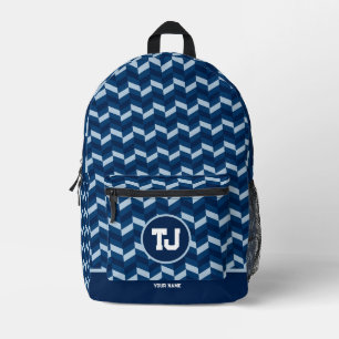 Moderne Blauwe Fun Back To School Bedrukte Rugzak