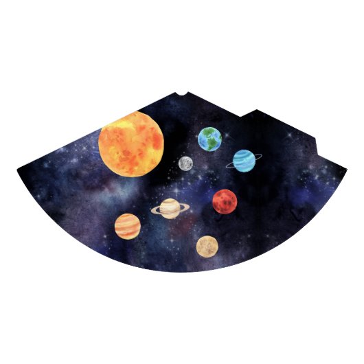 Moderne Blauwe Galaxy Planeten Ruimte Feesthoedjes (Voorkant)