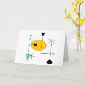 moderne blauwe gele retro kaart (Gele Bloem)