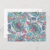 Moderne  blauwe gele Waterverf Briefkaart (Voorkant / Achterkant)