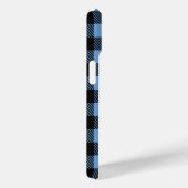 Moderne Blauwe geruite Check Patroon Naam Case-Mate iPhone Case (Achterkant / Rechts)