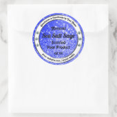 Moderne blauwe glazige mousserende sterren Product Ronde Sticker (Tas)