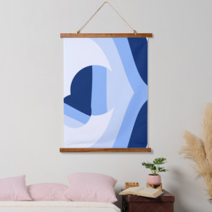 Moderne Blauwe Golf Bal Abstracte Kunst Hangend Wandkleed