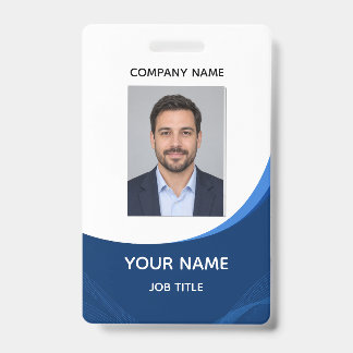 Moderne blauwe golf personeelsfoto ID-badge Badge