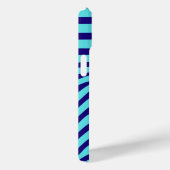 Moderne Blauwe Golfstreep met Aangepaste Naam Case-Mate iPhone Case (Achterkant / Rechts)