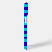 Moderne Blauwe Golfstreep met Aangepaste Naam Case-Mate iPhone Case (Achterkant / Rechts)