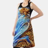 Moderne blauwe golven schort (Insitu)