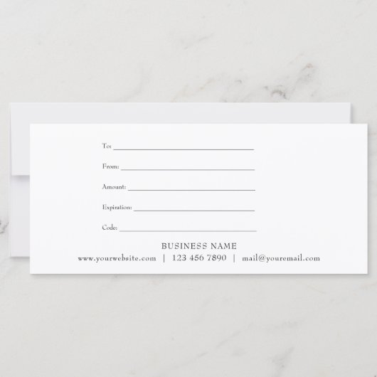 Moderne Blauwe Gouden Agaat Cadeaucertificaatkaart (Achterkant)