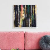 Moderne blauwe goudpenselen Abstract schilderen Canvas Afdruk (Insitu (Woonkamer))