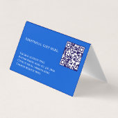 Moderne Blauwe Gradiënt Aangepaste Tekst QR Code P Visitekaartjes (Achterkant)
