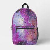 Moderne Blauwe gradiënt kosmos ruimte galaxy meisj Bedrukte Rugzak (Voorkant)