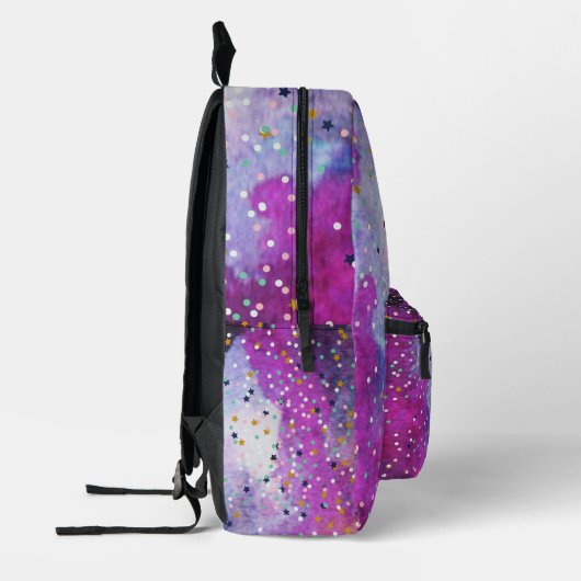 Moderne Blauwe gradiënt kosmos ruimte galaxy meisj Bedrukte Rugzak (Links)