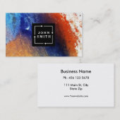Moderne Blauwe Graffiti Cool Abstracte Kunst Visitekaartje (Voorkant / Achterkant)