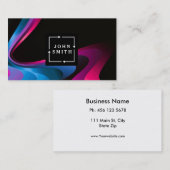 Moderne Blauwe Graffiti Cool Abstracte Kunst Visitekaartje (Voorkant / Achterkant)